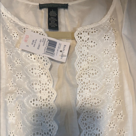 Ralph Lauren Cream Lace Blouse - Picture 6 of 7